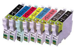 Compatible Epson T0341/T0342/T0343/T0344/T0345/T0346/T0347/T0348 a Set of 8 Ink cartridges